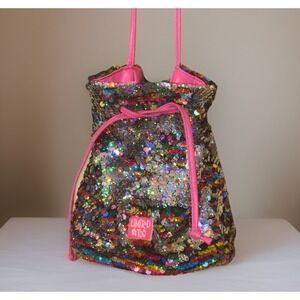 Y2K Limited Too Purse Handbag Sequin Rainbow Drawstring Shoulder Strap